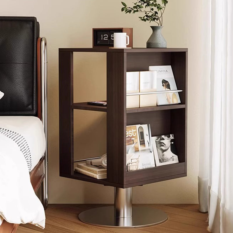 Traditional Vintage Rectangular Iron Multi-Layer Board Nightstand 3-Tier Rotatable For Bedroom