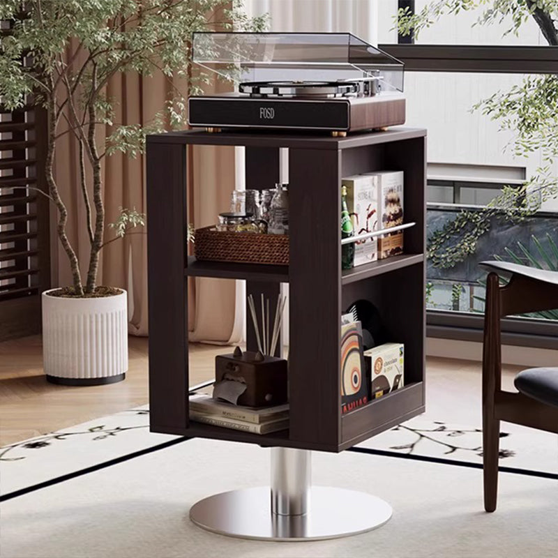 Traditional Vintage Rectangular Iron Multi-Layer Board Nightstand 3-Tier Rotatable For Bedroom