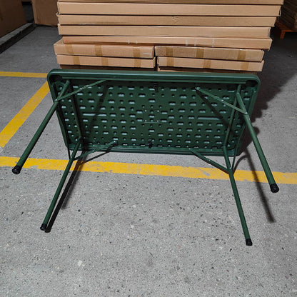 Modern Minimalist Rectangular Plastic Steel Dining Table 4-Leg Foldable For Garden