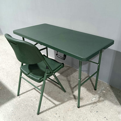Modern Minimalist Rectangular Plastic Steel Dining Table 4-Leg Foldable For Garden