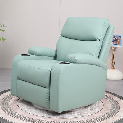 Modern Minimalist Curved Solid Wood Sponge Cat Scratch-Resistant Leather Accent Chair Backrest Armrest For Living Room