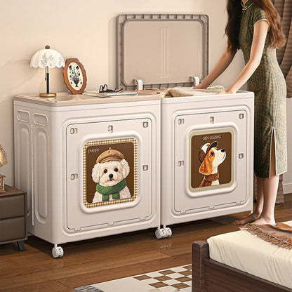Modern Minimalist Rectangular Polypropylene Storage Cabinet 1-Cabinet Movable Foldable For Living Room