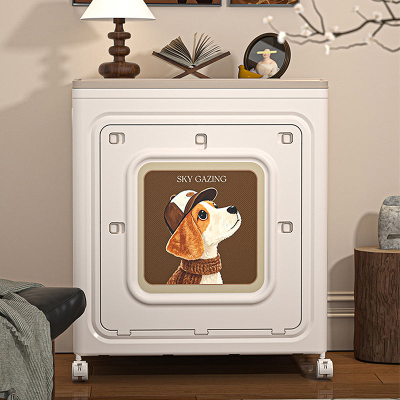 Modern Minimalist Rectangular Polypropylene Storage Cabinet 1-Cabinet Movable Foldable For Living Room