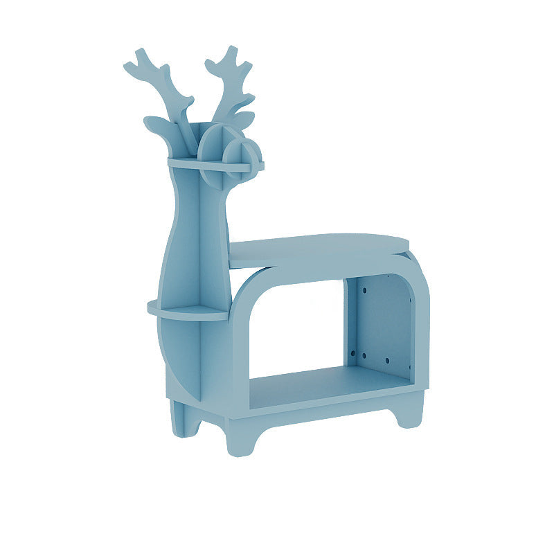 Modern Art Deco Reindeer-Shaped Solid Wood Multi-Layer Panel Bookshelves 2-Tier For Living Room