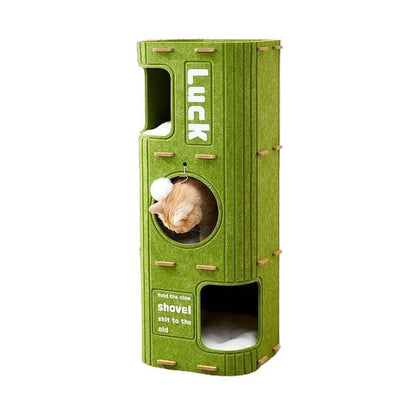 Modern Minimalist Rectangular Felt Board Cat Tree 2/3-Tier For Living Room