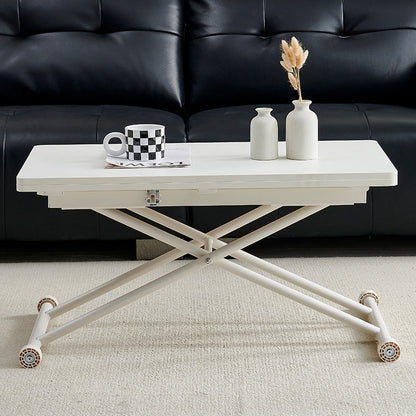 Modern Minimalist Rectangular Medium Density Fiberboard Carbon Steel Coffee Table 2-Leg Foldable For Living Room
