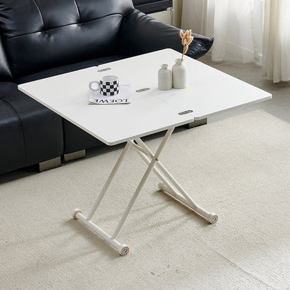 Modern Minimalist Rectangular Medium Density Fiberboard Carbon Steel Coffee Table 2-Leg Foldable For Living Room