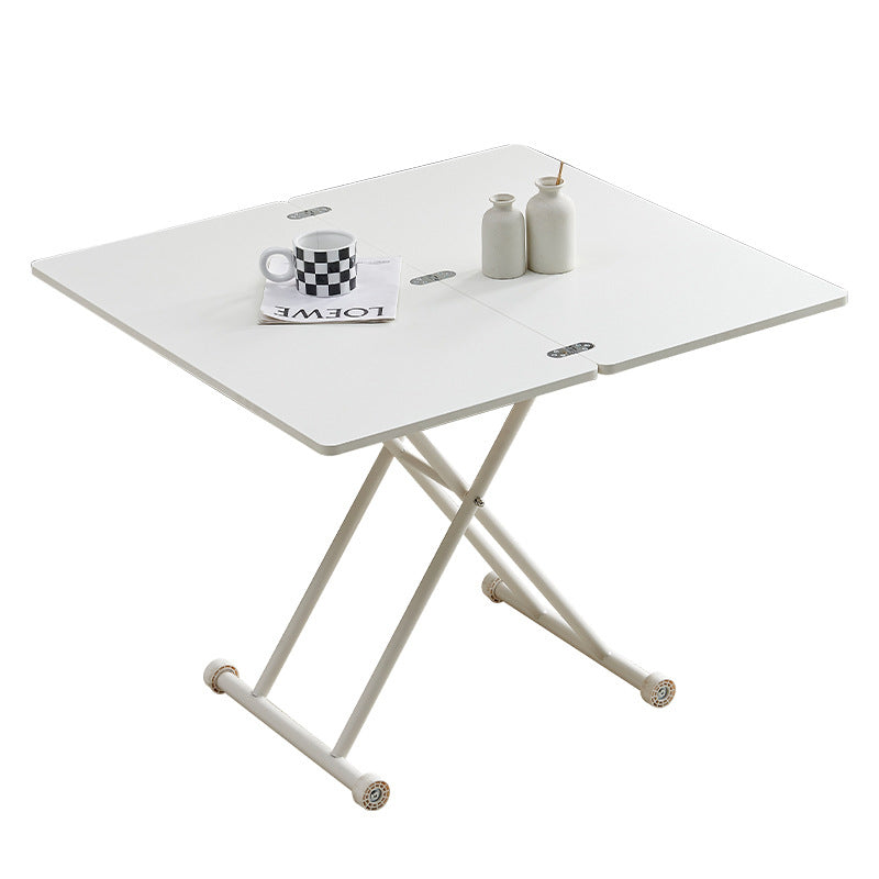 Modern Minimalist Rectangular Medium Density Fiberboard Carbon Steel Coffee Table 2-Leg Foldable For Living Room
