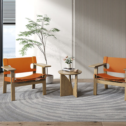 Modern Minimalist Round Side Table - Solid North American White Ash Sturdy Eco-Friendly Natural Grain For Living Room