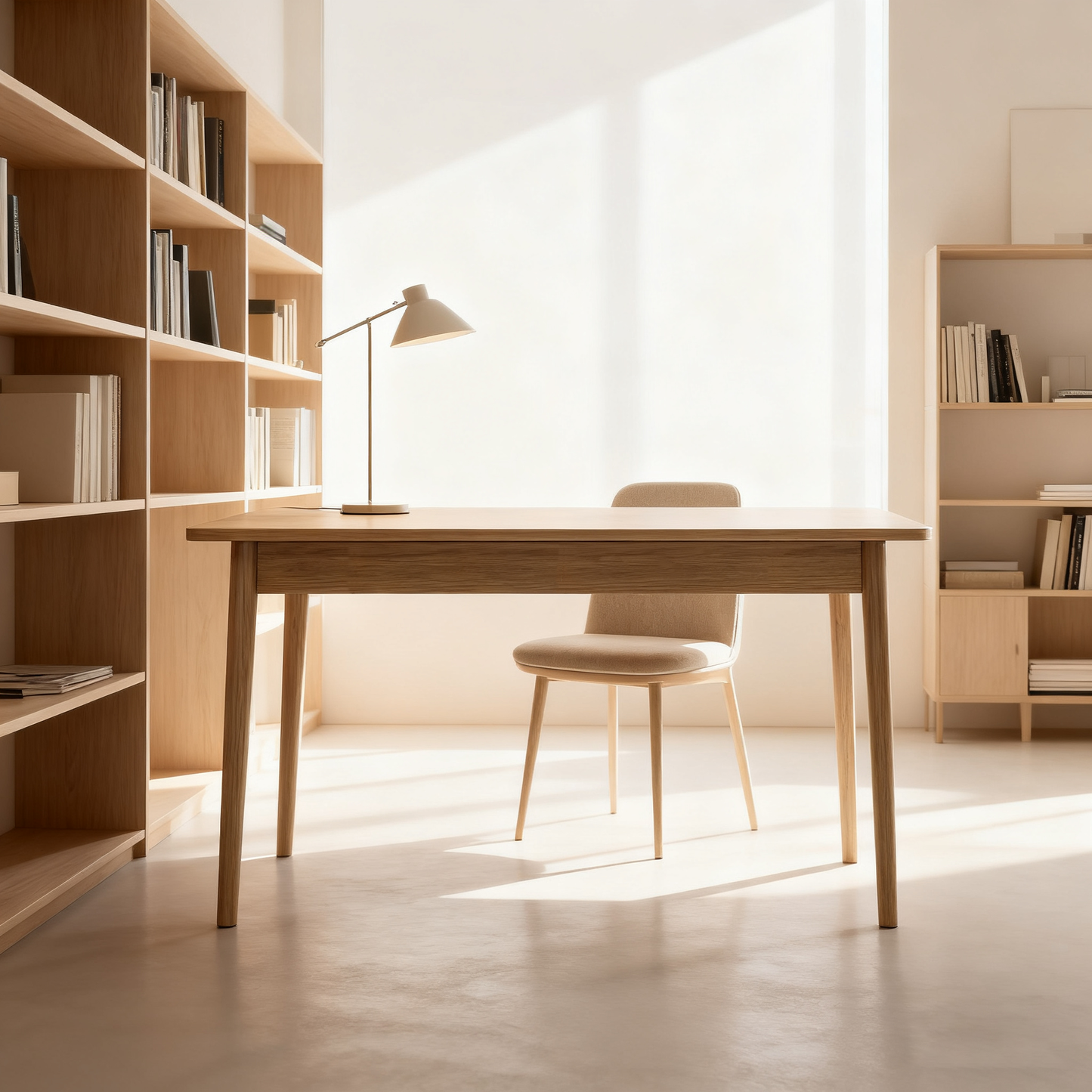 Modern Simplicity Desk & Chair Set - Solid Ash Wood, Sturdy, Stable, Natural Grain, Eco-Friendly Ergonomic For Home Office
