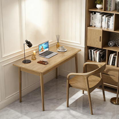 Modern Simplicity Desk & Chair Set - Solid Ash Wood, Sturdy, Stable, Natural Grain, Eco-Friendly Ergonomic For Home Office