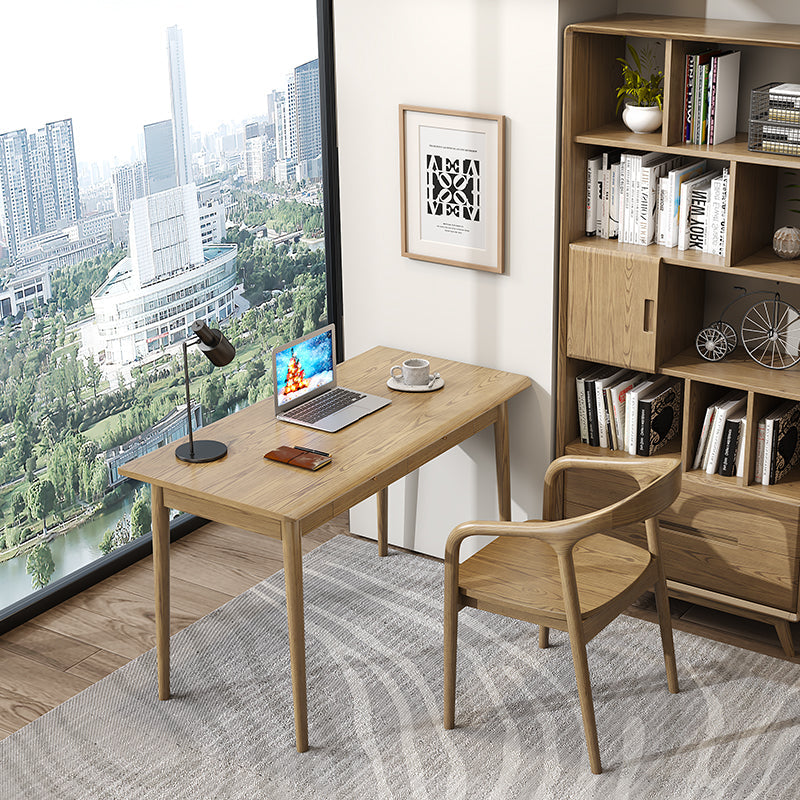 Modern Simplicity Desk & Chair Set - Solid Ash Wood, Sturdy, Stable, Natural Grain, Eco-Friendly Ergonomic For Home Office