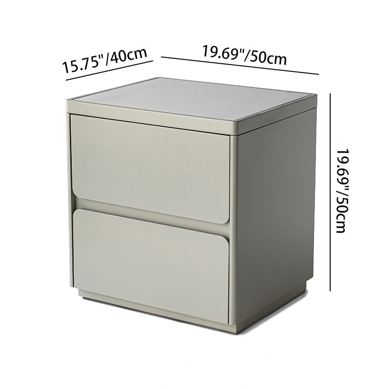 Modern Minimalist Rectangular Nightstand - MDF, Durable Structure, Smooth Surface & Quiet Storage For Bedroom