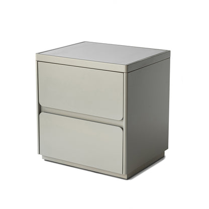 Modern Minimalist Rectangular Nightstand - MDF, Durable Structure, Smooth Surface & Quiet Storage For Bedroom
