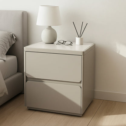 Modern Minimalist Rectangular Nightstand - MDF, Durable Structure, Smooth Surface & Quiet Storage For Bedroom