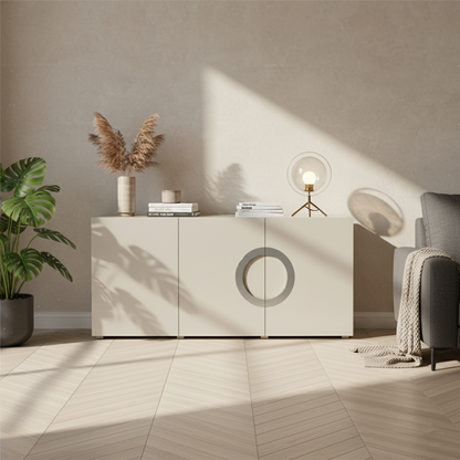Modern Minimalist Rectangular Storage Cabinet - MDF: Ready-to-Use, Sturdy Stable & Easy-to-Clean Storage For Living Room