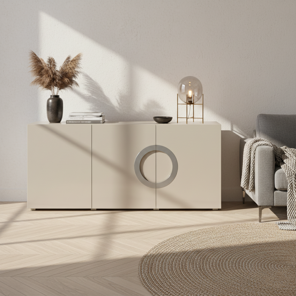 Modern Minimalist Rectangular Storage Cabinet - MDF: Ready-to-Use, Sturdy Stable & Easy-to-Clean Storage For Living Room