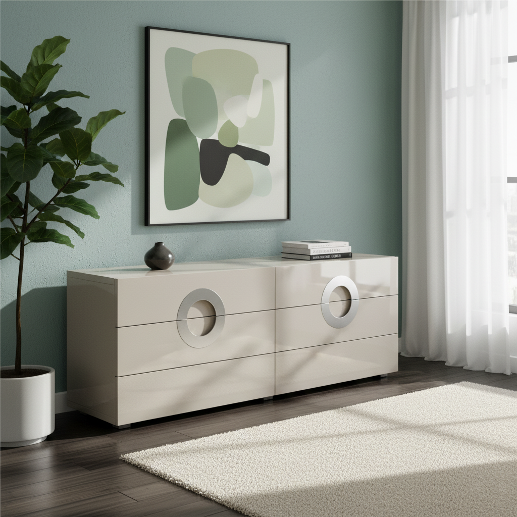 Modern Minimalist Rectangular Storage Cabinet - MDF: Large-Capacity, Sturdy Reinforced Frame, Clear Partitioning & Spacious Tabletop For Living Room, Bedroom & Storage Room