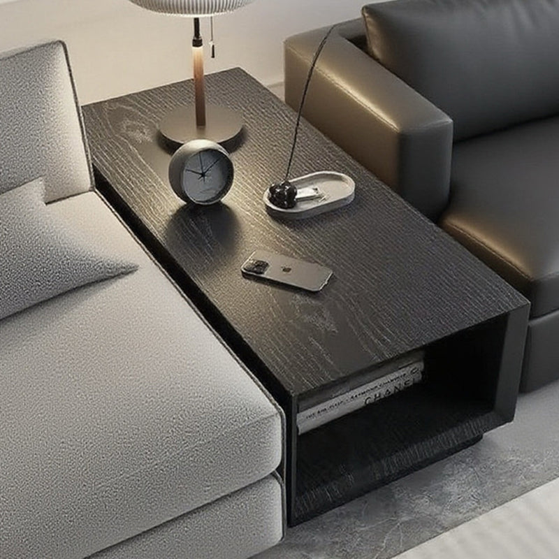Modern Minimalist Rectangular Coffee Table - MDF: Layered Storage, Stable Support, Multi-Scenario Use & Scratch-Resistant For Living Room