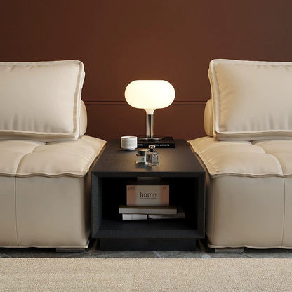Modern Minimalist Rectangular Coffee Table - MDF: Layered Storage, Stable Support, Multi-Scenario Use & Scratch-Resistant For Living Room