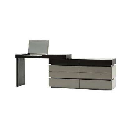 Modern Minimalist Rectangular Makeup Vanity - Multi-layer Solid Wood Board: Sturdy Load-Bearing, Eco-Friendly, Natural Clear Grain, Efficient Classified Storage, Space-Saving & Easy-Clean Surface For Living Room & Bedroom