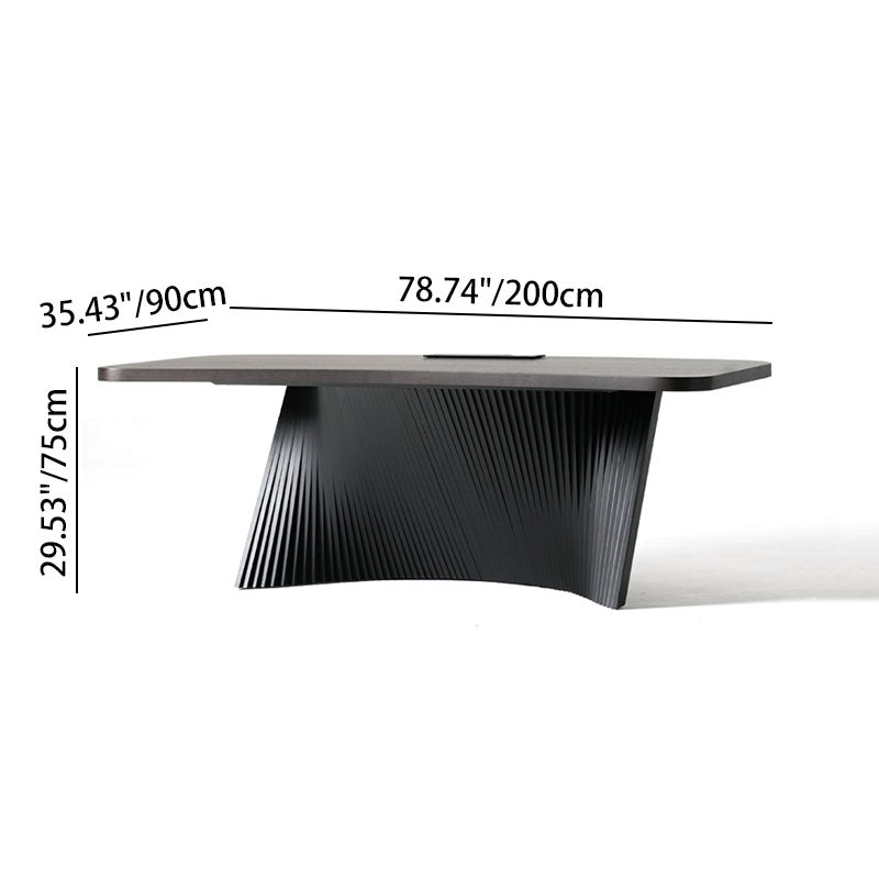 Modern Minimalist Rectangular Desk - Solid Wood Multi-layer Board: Sturdy Stable Support, Eco-Friendly Odor-Free, Natural Clear Texture & Scratch-Resistant For Study