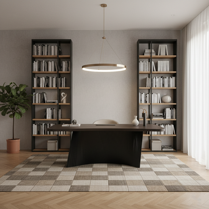 Modern Minimalist Rectangular Desk - Solid Wood Multi-layer Board: Sturdy Stable Support, Eco-Friendly Odor-Free, Natural Clear Texture & Scratch-Resistant For Study