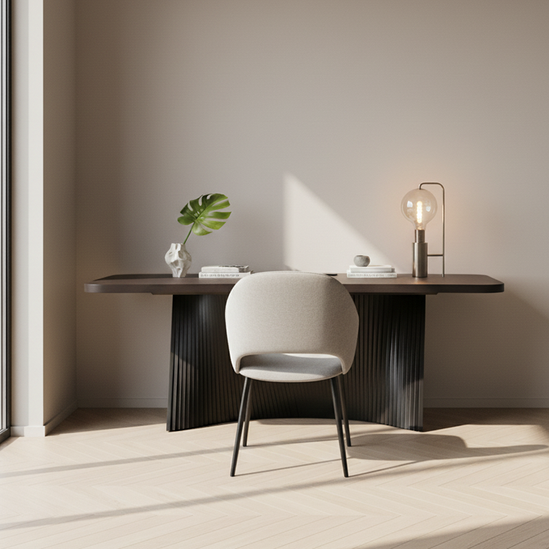 Modern Minimalist Rectangular Desk - Solid Wood Multi-layer Board: Sturdy Stable Support, Eco-Friendly Odor-Free, Natural Clear Texture & Scratch-Resistant For Study