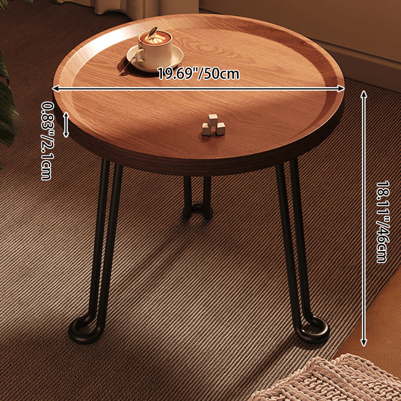 Modern Minimalist Round MDF Iron Flower-Shaped Foldable Side Table For Living Room And Bedroom