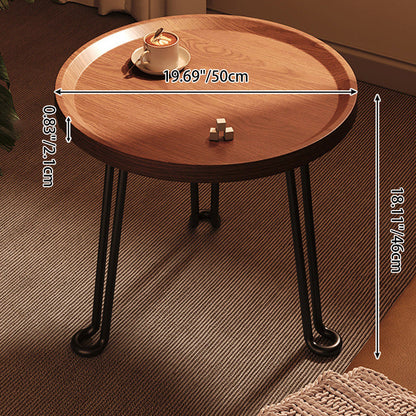 Modern Minimalist Round MDF Iron Flower-Shaped Foldable Side Table For Living Room And Bedroom