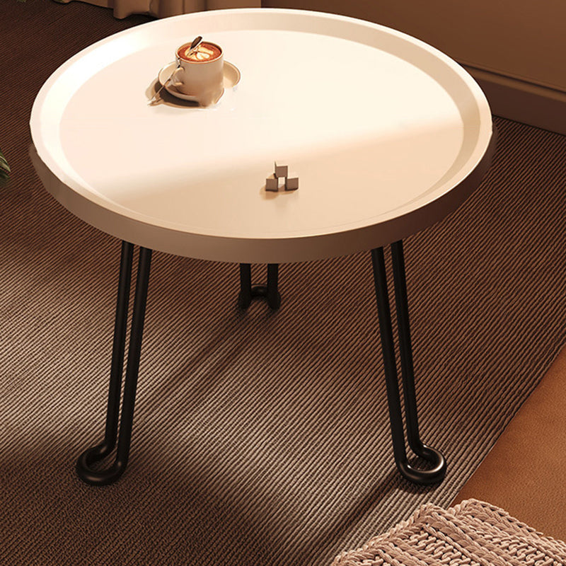 Modern Minimalist Round MDF Iron Flower-Shaped Foldable Side Table For Living Room And Bedroom