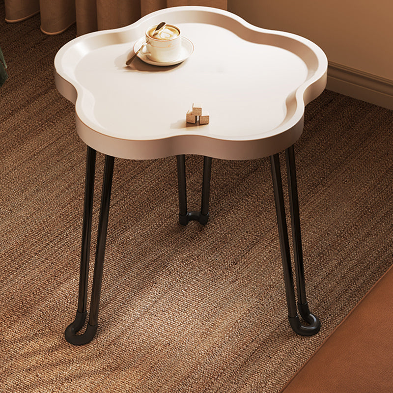 Modern Minimalist Round MDF Iron Flower-Shaped Foldable Side Table For Living Room And Bedroom