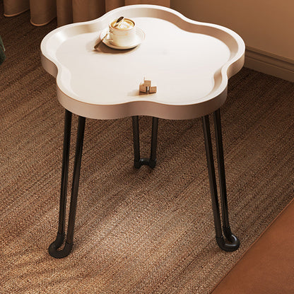 Modern Minimalist Round MDF Iron Flower-Shaped Foldable Side Table For Living Room And Bedroom