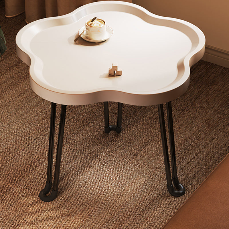 Modern Minimalist Round MDF Iron Flower-Shaped Foldable Side Table For Living Room And Bedroom