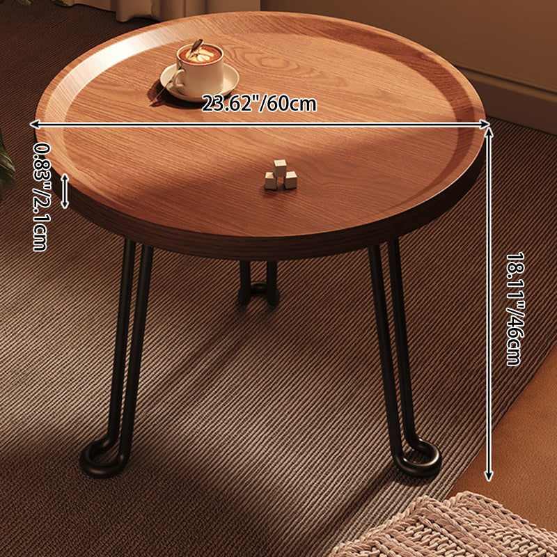 Modern Minimalist Round MDF Iron Flower-Shaped Foldable Side Table For Living Room And Bedroom