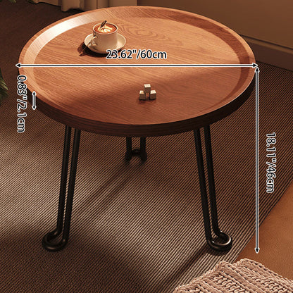 Modern Minimalist Round MDF Iron Flower-Shaped Foldable Side Table For Living Room And Bedroom