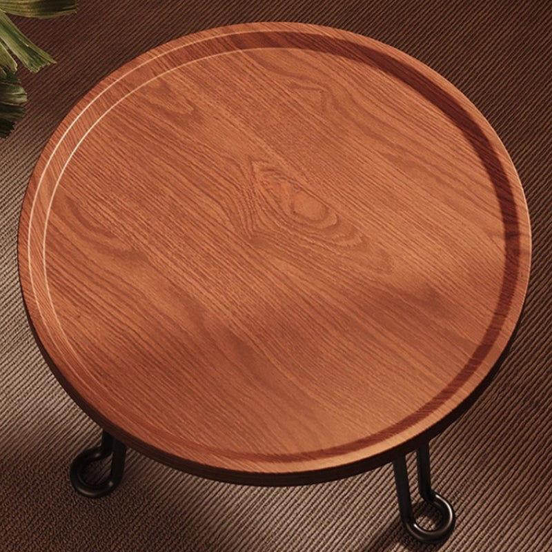 Modern Minimalist Round MDF Iron Flower-Shaped Foldable Side Table For Living Room And Bedroom