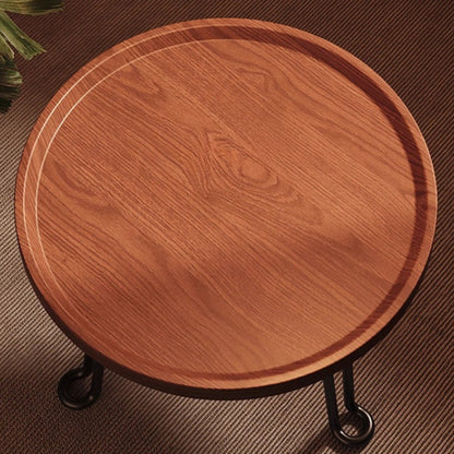 Modern Minimalist Round MDF Iron Flower-Shaped Foldable Side Table For Living Room And Bedroom