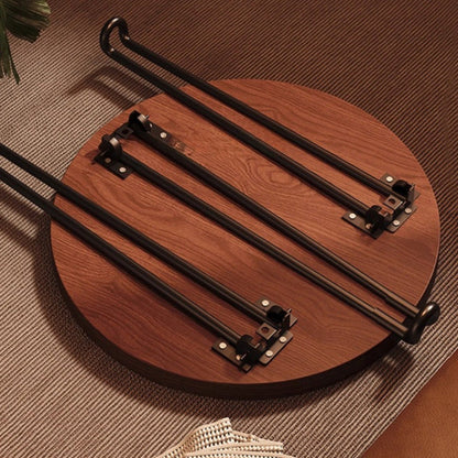 Modern Minimalist Round MDF Iron Flower-Shaped Foldable Side Table For Living Room And Bedroom