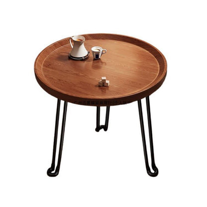 Modern Minimalist Round MDF Iron Flower-Shaped Foldable Side Table For Living Room And Bedroom