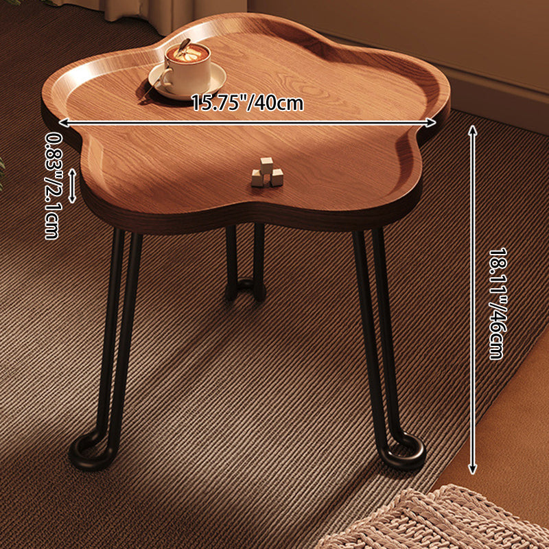 Modern Minimalist Round MDF Iron Flower-Shaped Foldable Side Table For Living Room And Bedroom