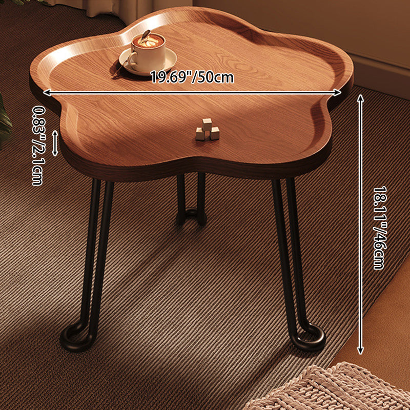Modern Minimalist Round MDF Iron Flower-Shaped Foldable Side Table For Living Room And Bedroom