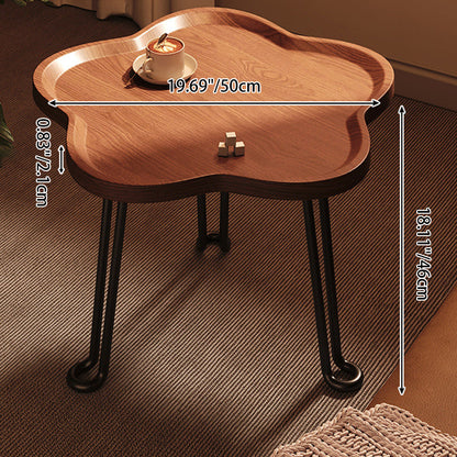 Modern Minimalist Round MDF Iron Flower-Shaped Foldable Side Table For Living Room And Bedroom