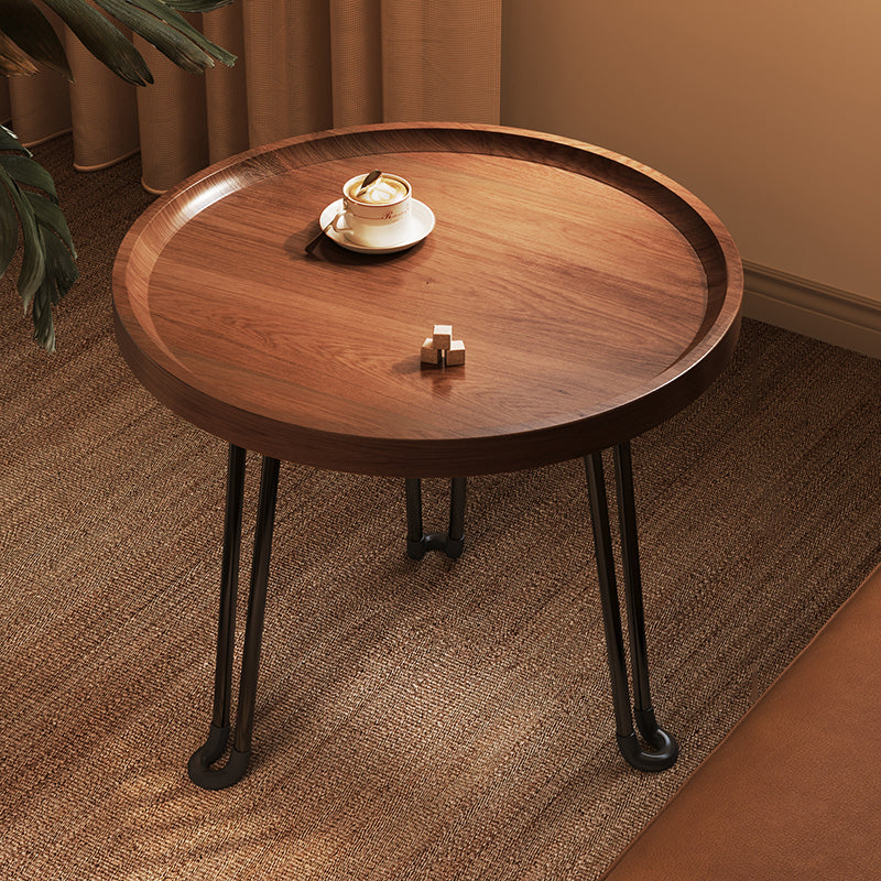 Modern Minimalist Round MDF Iron Flower-Shaped Foldable Side Table For Living Room And Bedroom