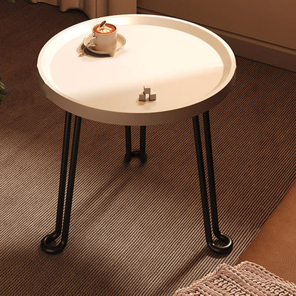 Modern Minimalist Round MDF Iron Flower-Shaped Foldable Side Table For Living Room And Bedroom