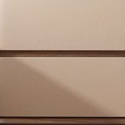 Contemporary Nordic Pine Wood Solid Wood Multi-layer Board Faux Leather Rectangular Nightstand With 2 Drawers For Bedroom