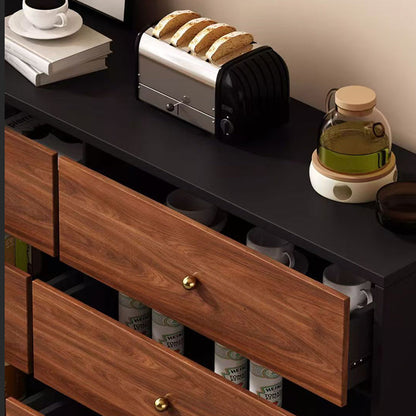 Contemporary Retro Particle Board Rectangular 6-Drawer Storage Cabinet For Living Room & Bedroom