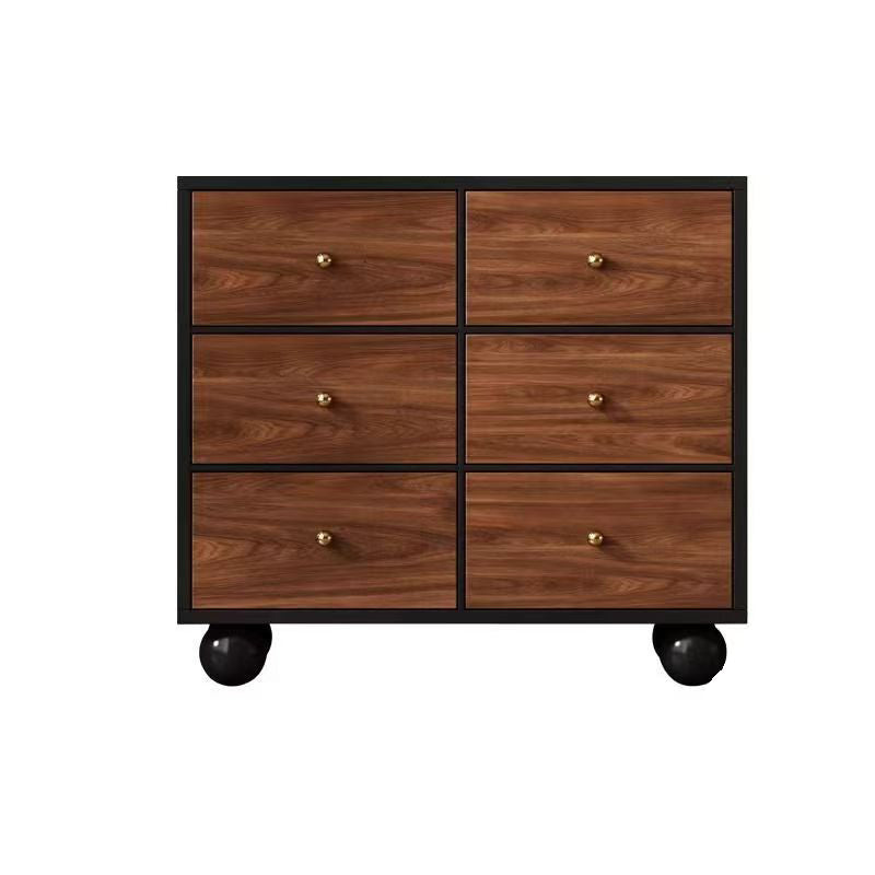 Contemporary Retro Particle Board Rectangular 6-Drawer Storage Cabinet For Living Room & Bedroom