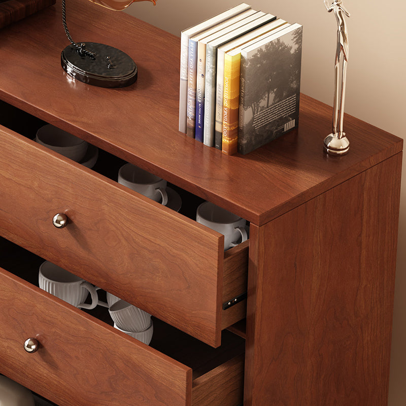 Modern Mid-century Eco-Friendly Engineered Wood Stainless Steel Rectangular Storage Cabinet 5/6-Drawer For Living Room