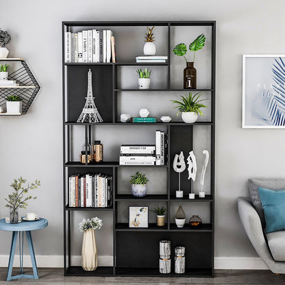 Modern Minimalist Iron Rectangular Display Rack 13-Cabinet Floor Standing Storage Rack For Living Room